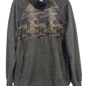 Gray Camo Quilted Pullover